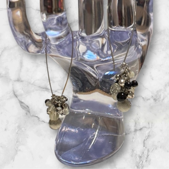 💟💎Vintage Elegant Black Beaded Earrings - Picture 4 of 11